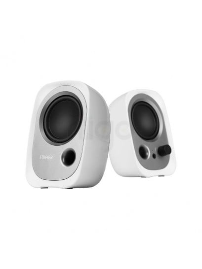 רמקולים קומפקטיים Edifier R12U USB | סאונד עשיר 4W RMS לבן