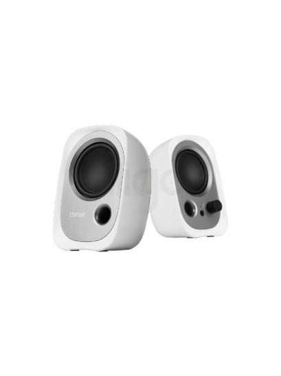רמקולים קומפקטיים Edifier R12U USB | סאונד עשיר 4W RMS לבן