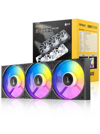 קירור מרהיב למארז: מאווררים ANTEC Connect C120 Reverse ARGB שחור | 3 מאווררים