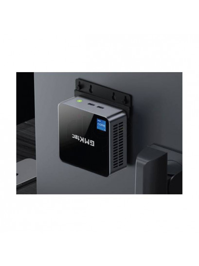 מחשב מיני GMK-M3 Mini PC שחור עם חיבורי USB, HDMI ו-LAN