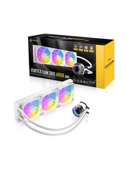 קירור נוזלי ANTEC VORTEX LUM 360 ARGB לבן | עוצמה של 280W TDP למעבד
