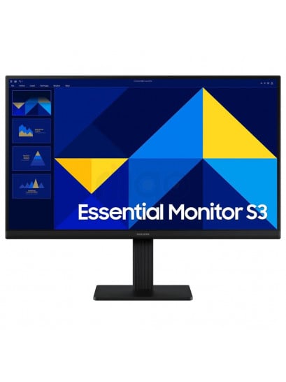 מסך מחשב שחור Samsung Essential Monitor S3 עם רגל שולחנית