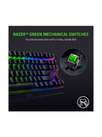 מקלדת גיימינג Razer BlackWidow v3 TKL | חווית הקלדה אולטימטיבית עם סוויצ'ים ירוקים