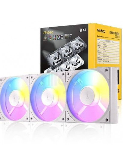 מאוורר למארז ANTEC Connect C120 Reverse ARGB לבן - חבילת 3 X 120 מ"מ | שקט ויעיל - ANTEC
