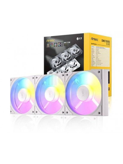 מאוורר למארז ANTEC Connect C120 Reverse ARGB לבן - חבילת 3 X 120 מ"מ | שקט ויעיל - ANTEC