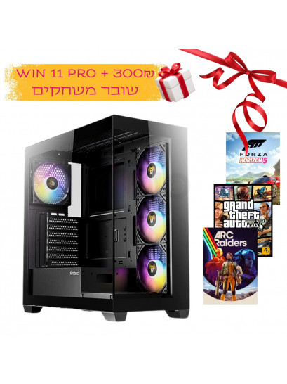 מחשב גיימינג CORE RUSH Ryzen 5 | RTX 3050 6GB | 16GB RAM | 1TB NVMe | Windows 11 Pro + 300₪ גיפטקארד למשחקים