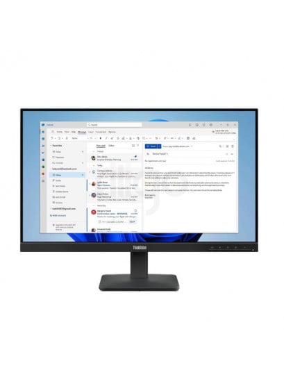 מסך מחשב Lenovo ThinkVision S24-4e שחור עם מסגרת דקה