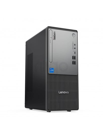 מחשב נייח Lenovo ThinkCentre neo 50t Gen 5 שחור עם כונן אופטי וחיבורי USB קדמיים