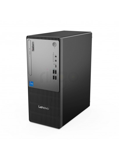 מחשב נייח Lenovo ThinkCentre neo 50t Gen 5 שחור עם כונן אופטי וחיבורי USB קדמיים