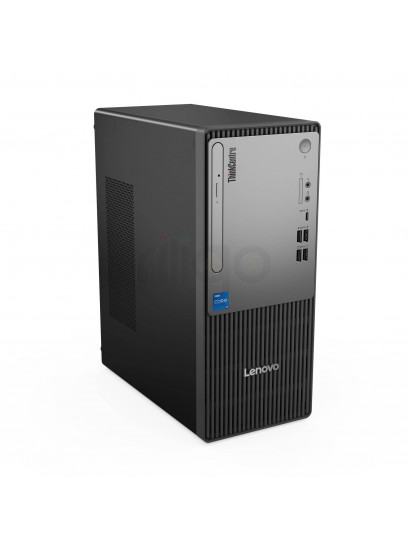 מחשב נייח Lenovo ThinkCentre neo 50t Gen 5 שחור עם כונן אופטי וחיבורי USB קדמיים