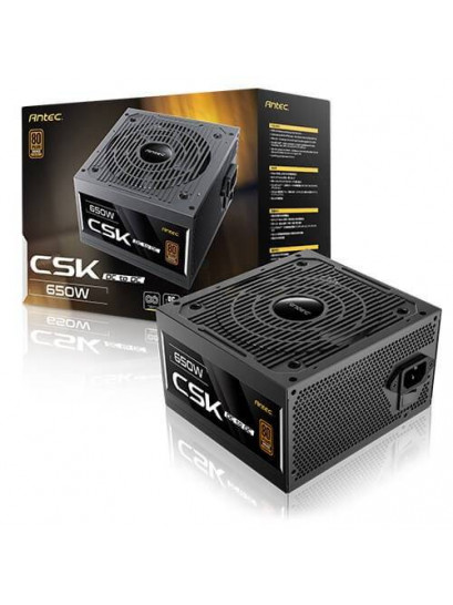 ספק כוח Antec CSK 650W | יעילות 80 פלוס Bronze | אמינות ל-5 שנים Antec