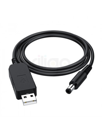 כבל מתח USB זכר ל- חיבור DC זכר 5.5/2.1 אורך 1.5