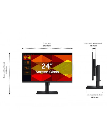 מסך מחשב Samsung IPS 24 אינץ' | חווית צפייה מושלמת 100Hz | רמקולים מובנים