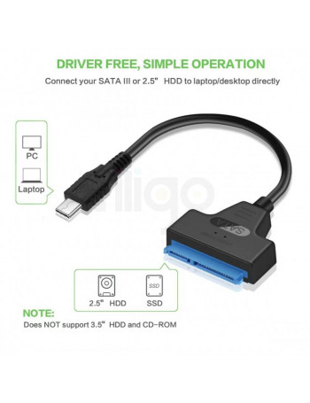 כבל USB C ל-SATA לחיבור כונני SSD | 0.3 מטר