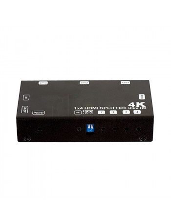 מפצל HDMI ל-4 מסכים מוגבר איכותי 4K@60hz HDMI 2.0