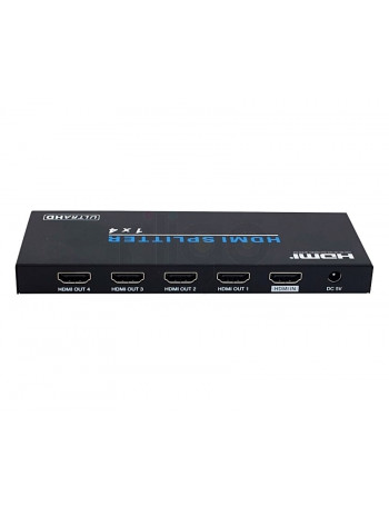 מפצל HDMI ל-4 מסכים מוגבר איכותי 4K@60hz HDMI 2.0-HDCP2.2