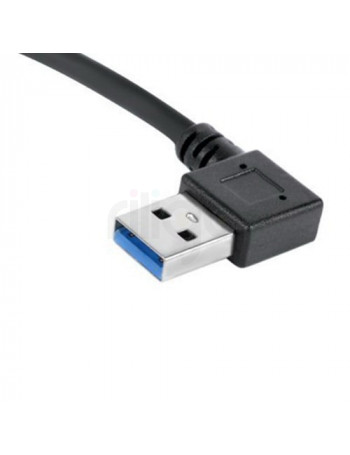 כבל מאריך USB3.0 זכר זווית ימין - נקבה 0.2 מטר