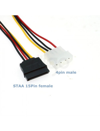 כבל MOLEX חשמל כוח - לחיבור SATA 0.15 ס"מ
