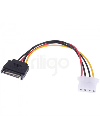 כבל MOLEX נקבה לחיבור SATA זכר באורך 0.15 ס