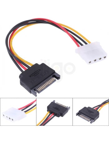 כבל MOLEX נקבה לחיבור SATA זכר באורך 0.15 ס"מ