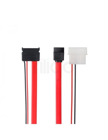 כבל Slim SATA לחיבור SATA משולב מתח ודאטה אורך 0.40 ס