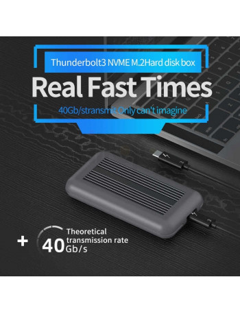 מארז לכונן חיצוני NVME PCIE SSD M.2 בממשק TB3 Thunderbolt 3