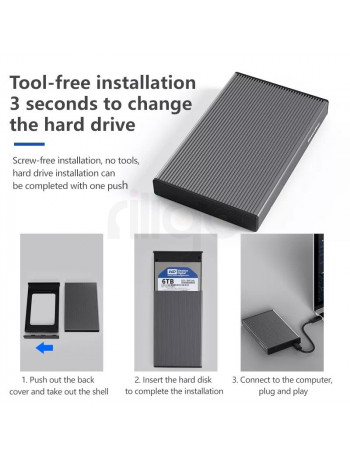 מארז חיצוני לדיסק קשיח SATA 2.5 USB Type-C מאלומיניום