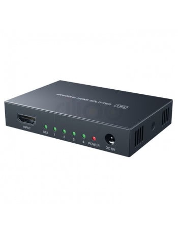 מפצל HDMI 1.4 מוגבר ל-4 מסכים בו זמנית, תומך 4K@30hz איכותי