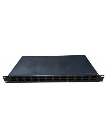 פנל אופטי פרימיום 1U ל-24xSC כפול או 24xLC קוואד, כולל מגש היתוך וברגים למתאמים