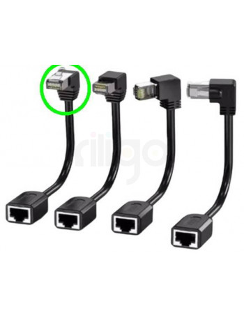 כבל  RJ45 CAT6 FTP BC באורך 15 ס"מ מזכר זווית למעלה לנקבה