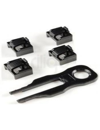סט 4 חוסמי שקע RJ45 + מפתח אחד