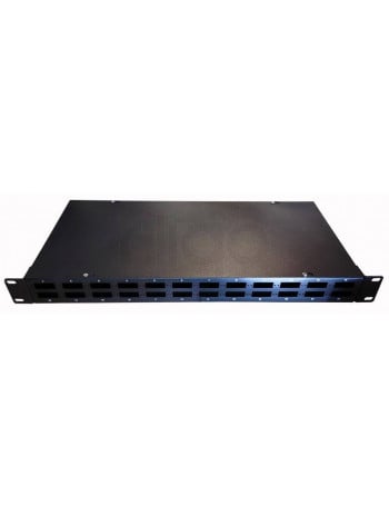 פנל אופטי 1U ל-24xSC כפול או 24xLC קוואד, כולל מגש היתוך וברגים למתאמים, חורים אופקיים + מספור 1-24