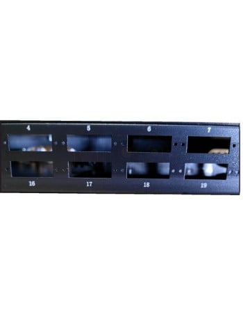 פנל אופטי 1U ל-24xSC כפול או 24xLC קוואד, כולל מגש היתוך וברגים למתאמים, חורים אופקיים + מספור 1-24