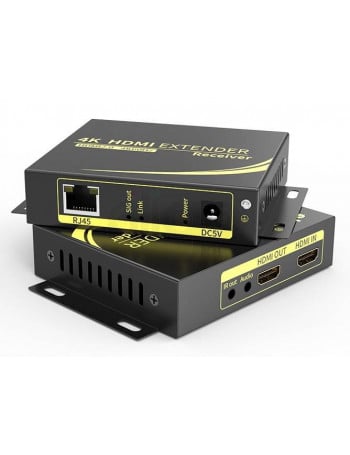 מרחיק KVM HDMI+USB על CAT6 עד 60מ ב-4K@60HZ עד 100מ ב-1080P@60HZ, תומך POC