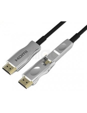 כבל HDMI 2.1 אופטי 7.5 מטר עם ראש נתיק | 4K 8K כבל HDMI ארוך