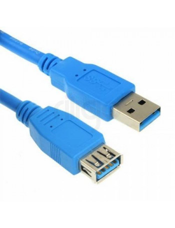 כבל מאריך USB 3.0 כחול עם מחבר זכר ונקבה