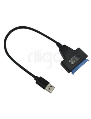 כבל USB3.0 זכר - SATA 22P עם שקע DC לחיבור כוננים 0.3 מטר