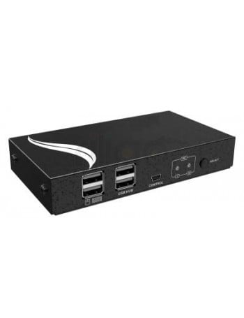 קופסת מיתוג KVM מ-2 מחשבים לעמדת עבודה אחת VGA + USB, כולל כבלים
