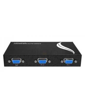 קופסת מיתוג KVM מ-2 מחשבים לעמדת עבודה אחת VGA + USB, כולל כבלים