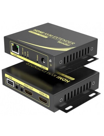 מרחיק KVM HDMI+USB+IR על CAT6 עד 60מ ב-4K@60HZ עד 100מ ב-1080P@60HZ