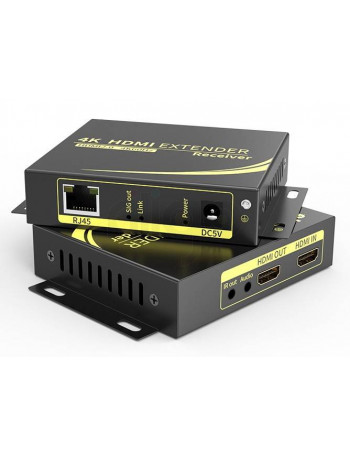 מרחיק KVM HDMI+USB+IR על CAT6 עד 60מ ב-4K@60HZ עד 100מ ב-1080P@60HZ