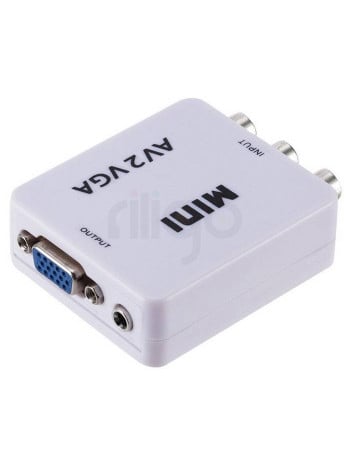 ממיר 3xRCA AV ל-VGA עם ספק כוח