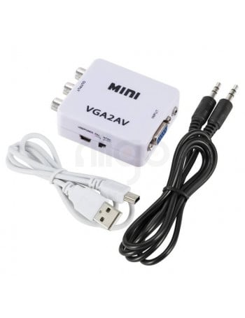 ממיר VGA ל-3xRCA AV | מתאם לחיבור מחשב לטלוויזיה
