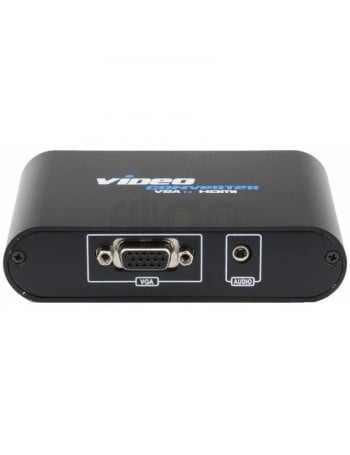ממיר שחור VGA ל-HDMI עם כניסות VGA ואודיו
