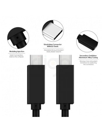כבל USB-C ל-USB-C TopX 10Gbps 100W עם תמיכת 4K@60Hz באורך 0.5 מטר