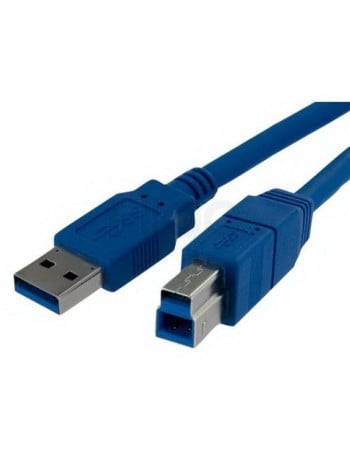 כבל USB 3.0 כחול עם מחברי USB A ו-USB B
