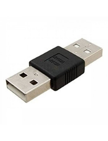 מתאם USB שחור זכר לזכר, מחבר שני כבלי USB