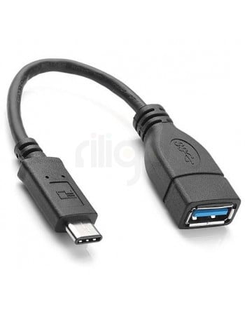 כבל מתאם שחור USB-C זכר ל-USB-A 3.0 נקבה עם תמיכת OTG