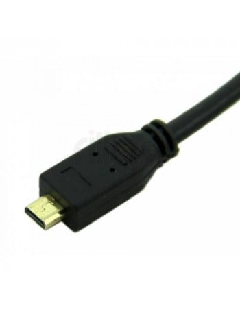 כבל Micro HDMI שחור עם מחבר זכר מוזהב