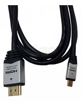 כבל HDMI - micro HDMI בתקן 2.0 מוזהב עם ראשי מתכת, 2 מטר 4K